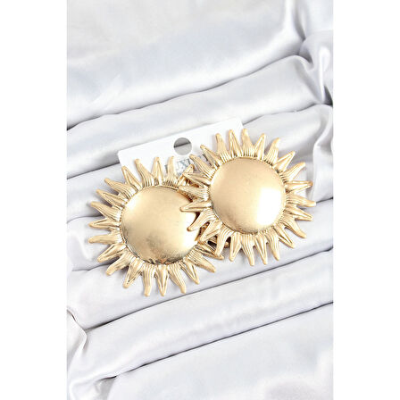 Pirinç Güneş Model Gold Renk Kadın Küpe