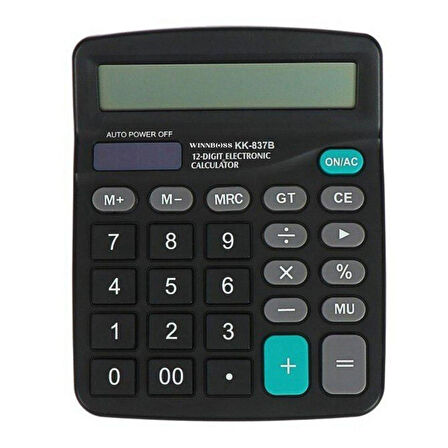 Standart Fonksiyonlu 12 Haneli Geniş Lcd Ekran,pill Masaüstü Hesap Makinesi (4915)