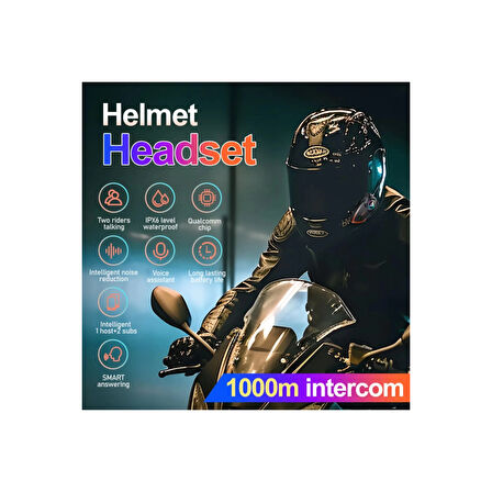 Yeni Model Y80-2x Motosiklet İntercom 2 Kişilik Bağlantı Rgb Işıklı Bluetooth Kulaklık Seti