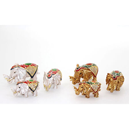 Swaroski Taşlı 3'lü Fil Figürü Alk1893
