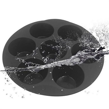 Buffer® 7 Gözlü Silikon Çok Amaçlı Airfryer Muffin Cupcake Kek Ve Çörek Pişirme Kalıbı