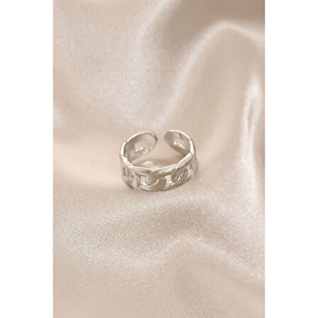 Yeni Sezon Gümüş Renk Zincir Yüzük