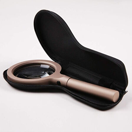 12 Led Işıklı 10x Büyüteç Yaşlılar Ve Çocuklar Için Okuma Saplı Metal Büyüteç 8013