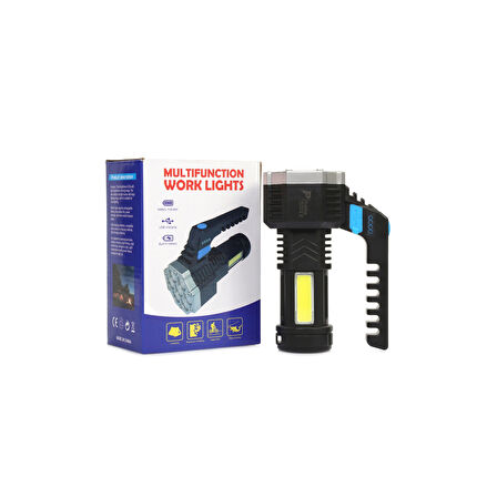 Ps-3879 Usb Şarj Göstergeli Şarj Edilebilir 7*xpe +cob Led El Feneri