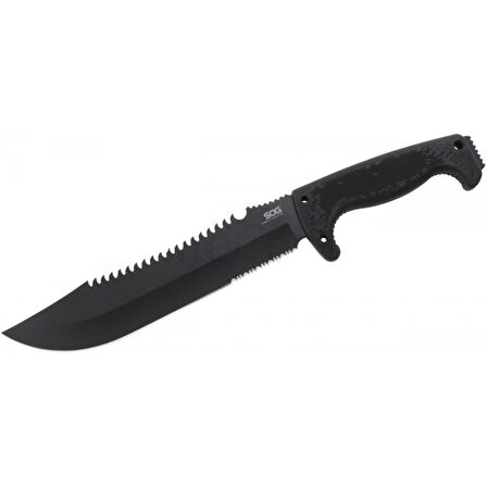 Sog F03t Kamp Tırtıklı Testereli Outdoor Pala / Bıçak 39 Cm - Kauçuk Saplı