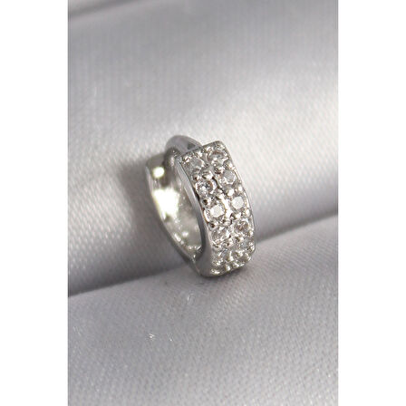 316l Çelik Gümüş Renk Zirkon Taşlı Tragus Piercing - Tj-pr1305
