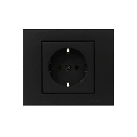 3 Adet Ovivo Grano Siyah Topraklı Priz 3'lü Paket