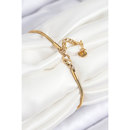 316L Çelik Zirkon Taşlı Göz Charm Model Gold Renk Kadın Bileklik