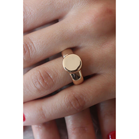 Gold Renk Daire Model Kadın Yüzük