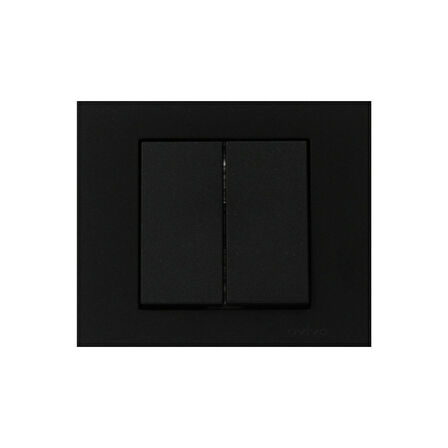 2 Adet Ovivo Grano Siyah Komitatör İkili Anahtar Çerçeve Dahil 2'li