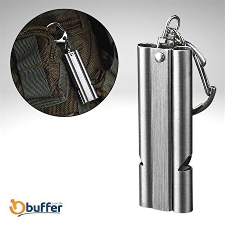 Buffer® Sos Acil İmdat Düdüğü Alüminyum Islık Anahtarlık Kamp Yürüyüş Aksesuar Araçları