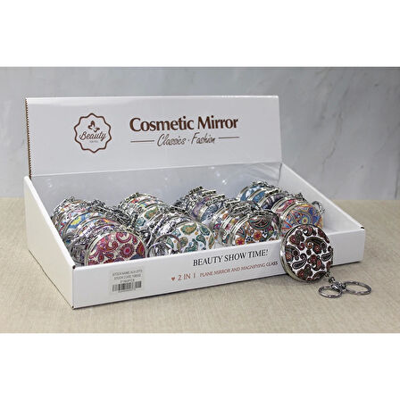 Taşlı El Aynası Anahtarlık Alk3773