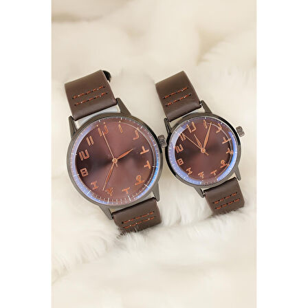 Kahverengi Deri Kordonlu Rose Metal Kasa Sevgili Saatleri