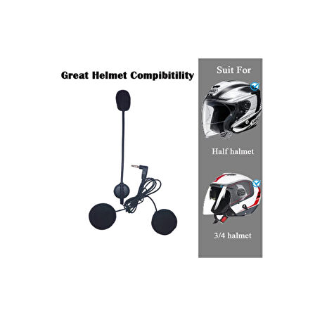 Jack Girişli 3.5mm İntercom Kulaklığı Bt31,bt22,bt35 Uyumlu Motorsiklet Kask Yedek Mikrofon