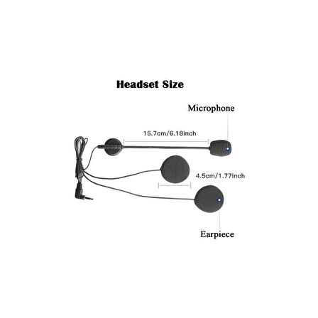 Jack Girişli 3.5mm İntercom Kulaklığı Bt31,bt22,bt35 Uyumlu Motorsiklet Kask Yedek Mikrofon