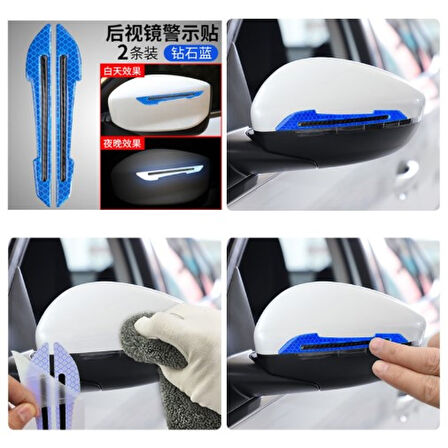 Araba Ayna Çarpma Koruyucu Renkli Reflektif Şerit (4915)