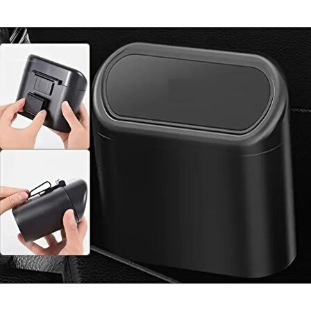 Araba Çöp Kutusu Kapaklı Organizer Siyah (4915)