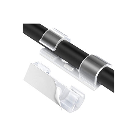 Kablo Sabitleyici Klipsler 20 Adet Kablo Düzenleyici Duvar Fayans Cam Kablo Tutucu Yapışkanlı Klips (4915)