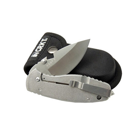 Crkt 3329 Bk Heat Kamp Çakı 18cm - Metal Sap, Kılıflı, Açacaklı, Perçinli