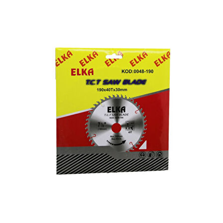 Elka 0048-190 190 X 40t X 30mm  Ağaç Sunta Kesici Disk (4915)