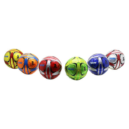 Futbol Topu  Dikişli  Parlak Renkli   280gr (4915)