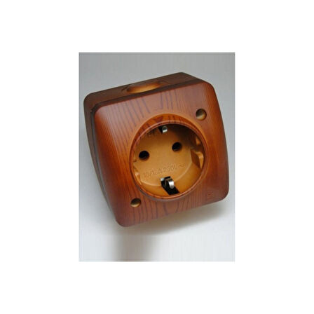 6 Adet Sıva Üstü Kiraz Ahşap Renkli Priz Elbi / Alsu