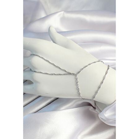 Pirinç Gümüş Renk Esnek Burgu Zincirli Şahmeran