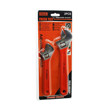 2pcs Set   8 İnç-200mm - 10 İnç-250mm  Kurbağacık Anahtar Seti (4915)