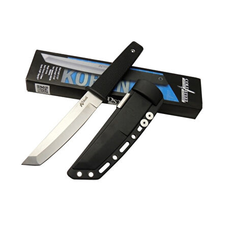 Cold Steel Aus 8a Kobun Tanto Outdoor / Av Bıçağı 25cm - Kılıflı, Kutulu, Siyah Plastik Sap