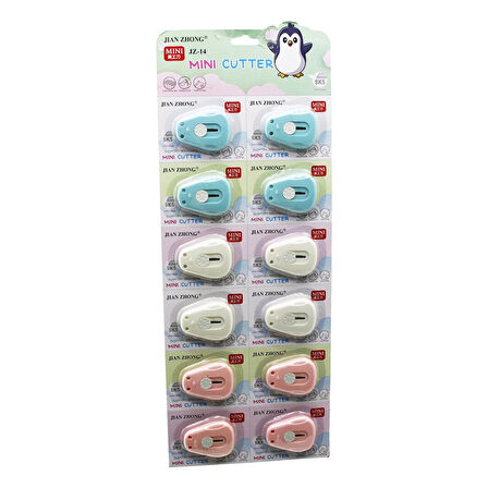 12 Adet Mini Cep - Çanta Penguen Falçata - Maket Bıçak (4915)