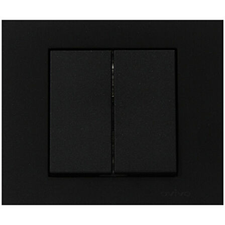 3 Adet Ovivo Grano Siyah Komitatör İkili Anahtar Çerçeve Dahil 3'lü