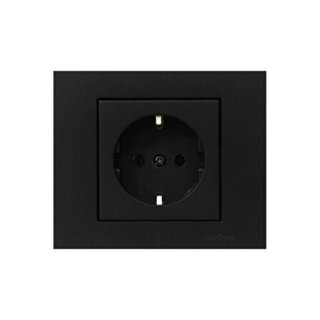 Ovivo Grano Siyah Topraklı Priz Uydu Tv F Priz Nümeris Telefon Prizi 3'lü Set/paket