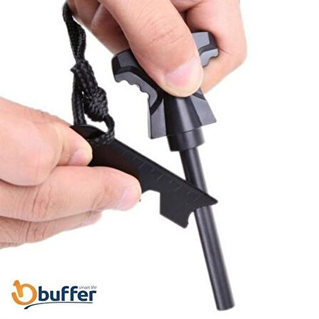 Buffer® Acil Durum Magnezyum Çubuk Çakmaktaşı Hayatta Kalma Ateş Başlatıcı Çakmak Kiti Düdük Hediyel
