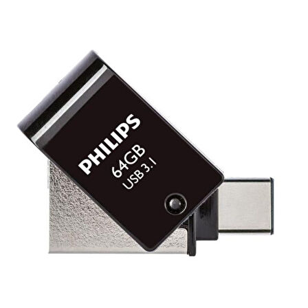 Philips Fm12dc152b/00 128gb 2 In 1 Type-c/usb 3.1 Siyah Gri Usb Flash Bellek (4915)