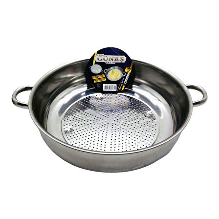 No-3 - 30cm Basık Süzek Metal Süzgeç (4915)