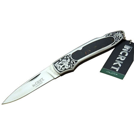 Crkt Cr 0128 Khv Kamp Çakı 18 Cm - Metal Desenli Sap, Kılıflı, Kutulu