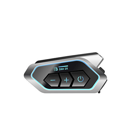 D60 2x Motosiklet Kask Kulaklığı Bluetooth Intercom Rgb Işıklı 2 Intercom Bağlantılı