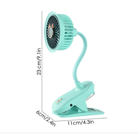 Taşınabilir Mini Klips Bebek Arabası Fanı, Fan Elektrikli Soğutma Hava Sirkülatöründe 360 Derece Dönebilen Klips
