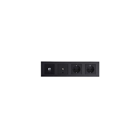 Ovivo Grano Siyah Dörtlü Set Numerins (telefon)+tv+priz+priz
