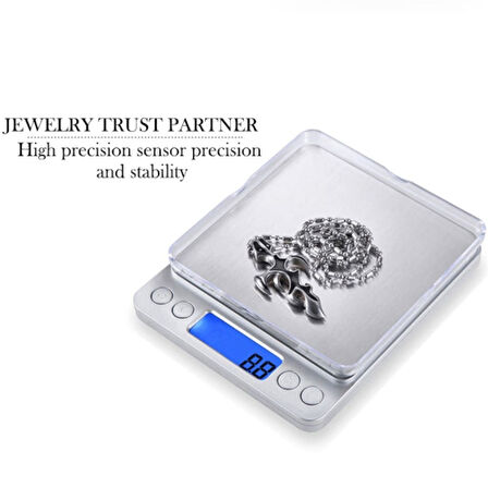 Dijital Hassas Mutfak Terazisi Hassas Tartı 2000 Gr./0.1 Gr. Hassasiyet (4915)