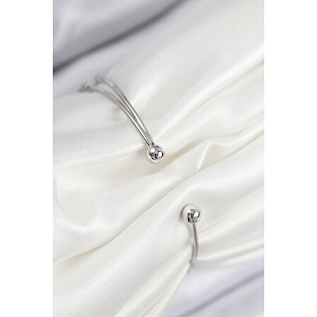 Pirinç Zirkon Taşlı Kelebek Ve Yonca Model Gümüş Renk Kadın Bileklik