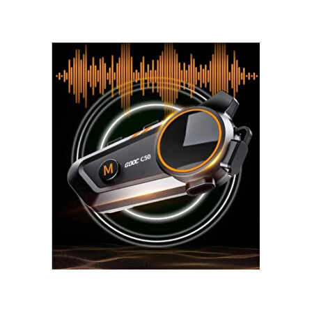 C50 Motosiklet Intercom Kask Kulaklık 1000 Mah Rgb Işıklı Bluetooth Kulaklık Ip67