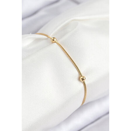 316L Çelik Topcuk Model Gold Renk Kadın Bileklik