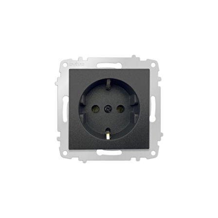 10 Adet Ovivo Grano Siyah Topraklı Priz Çerçevesizdir