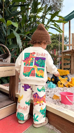 Cimcimkids Unicorn Dinazor Desenli Takım