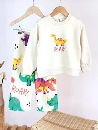 Cimcimkids Unicorn Dinazor Desenli Takım