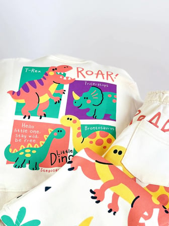 Cimcimkids Unicorn Dinazor Desenli Takım