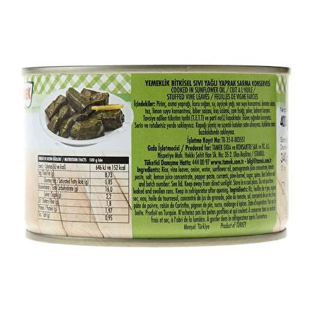 Tamek Yaprak Sarma 400 gr x 2 Adet