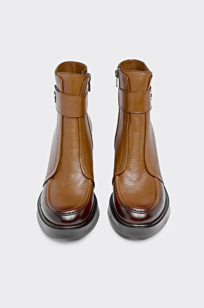 Hakiki Deri Kalın Topuklu Kadın Bot