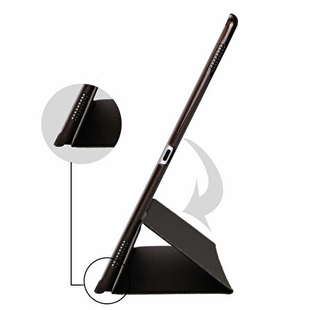 Smcase Samsung Galaxy Tab A7 10.4 T500 2020 Kılıf Uyku Modlu Standlı Smart Cover Kapaklı sm2